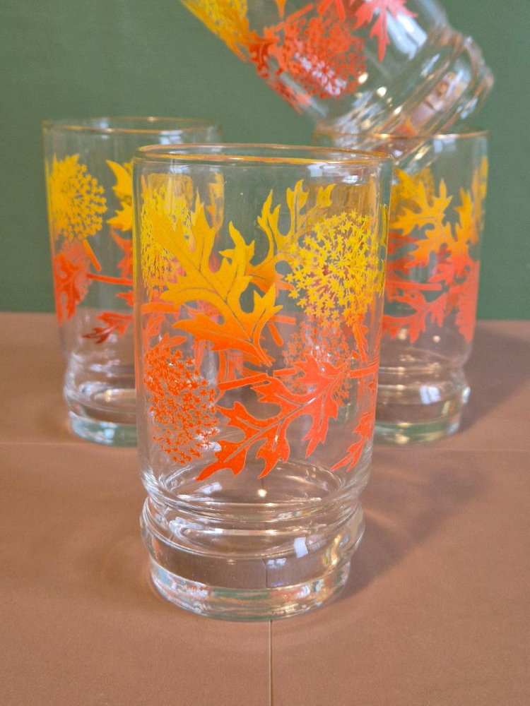 U.S.A.빈티지 리비 글라스 어텀 리브스.개당가--1