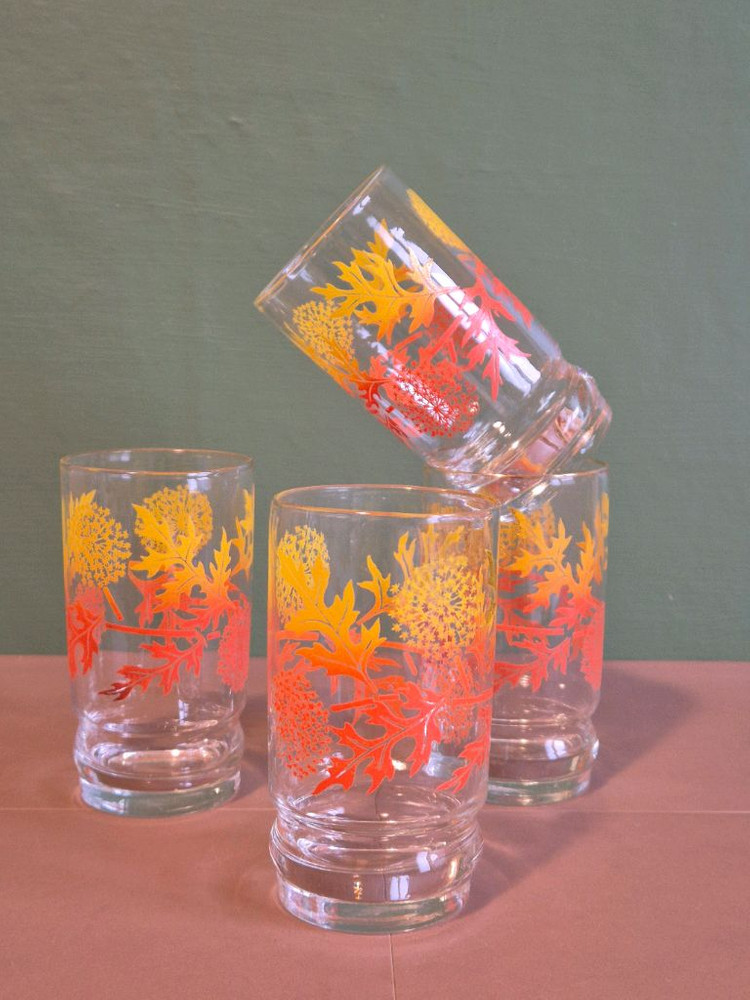 U.S.A.빈티지 리비 글라스 어텀 리브스.개당가--5