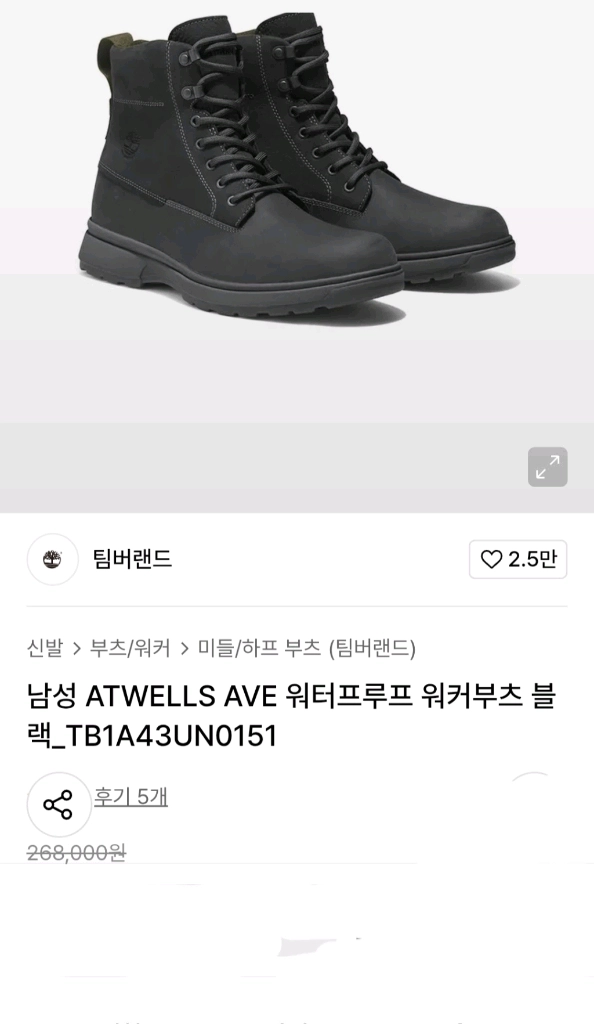 팀버랜드 남자 워커 250 이미지