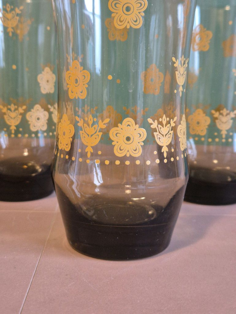 U.S.A빈티지.리비사 엠버그로우 글라스.개당가--1