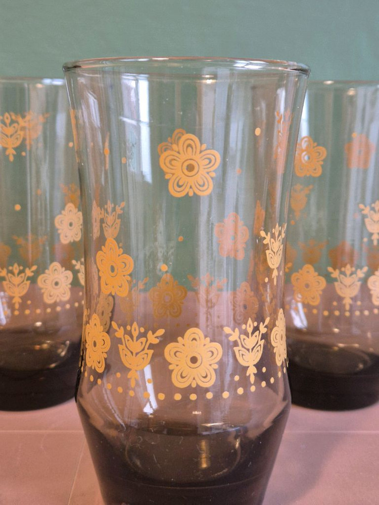 U.S.A빈티지.리비사 엠버그로우 글라스.개당가--2