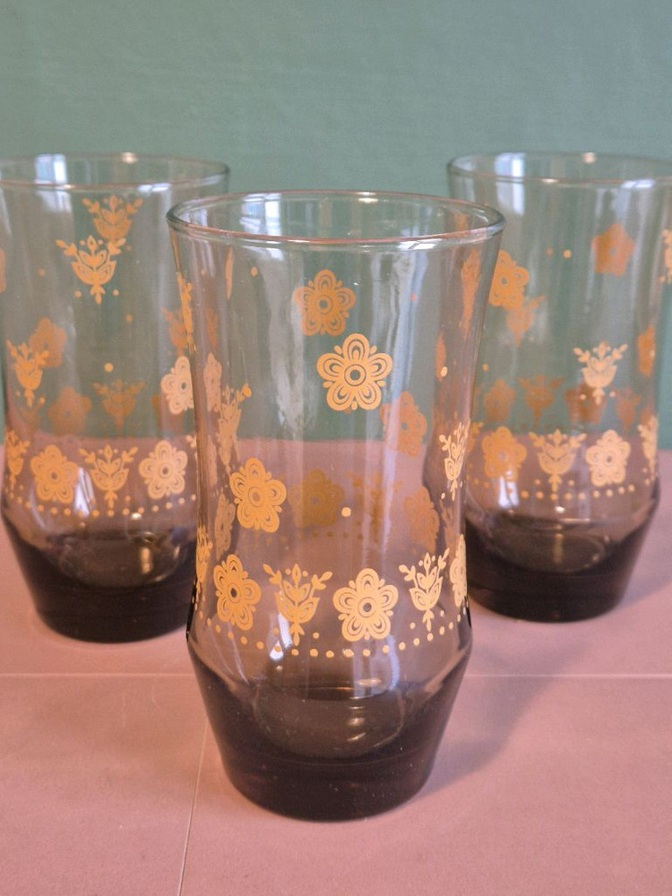 U.S.A빈티지.리비사 엠버그로우 글라스.개당가--7