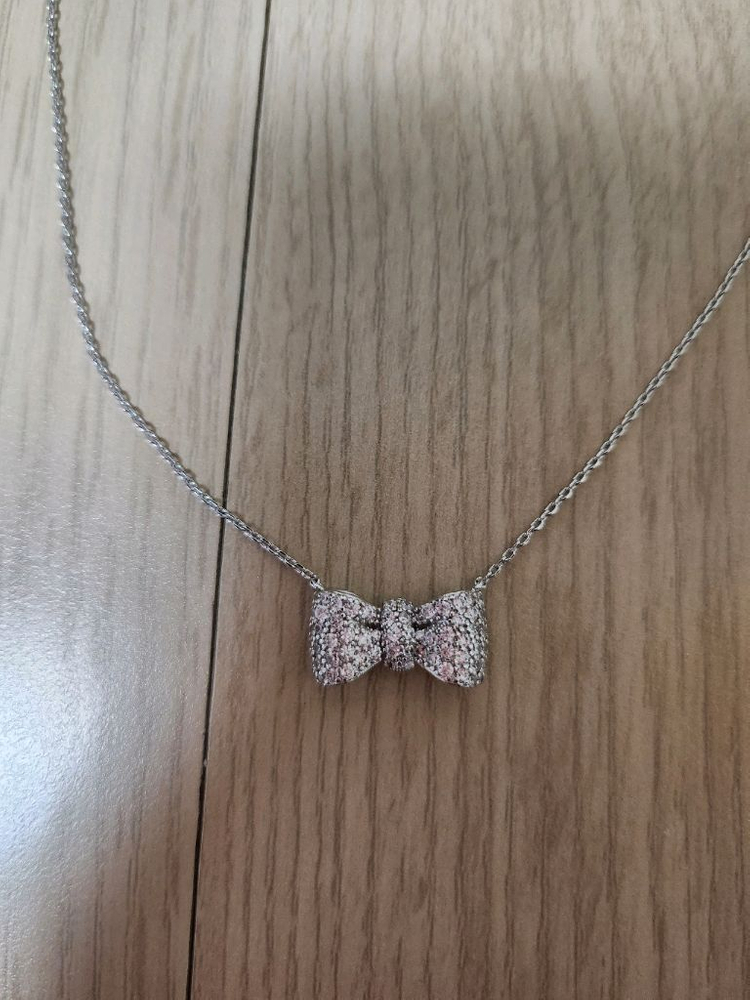 바이쑨 리본큐빅 목걸이--1