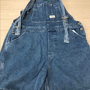 데님 멜빵 반바지