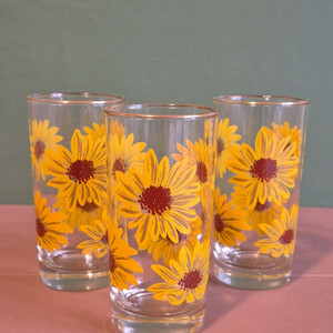 U.S.A 빈티지 리비사의 썬플라워 글라스.개당가