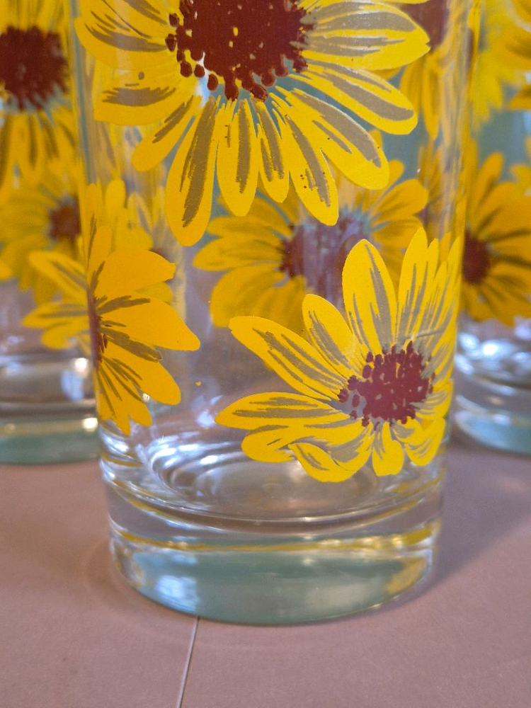 U.S.A 빈티지 리비사의 썬플라워 글라스.개당가--1