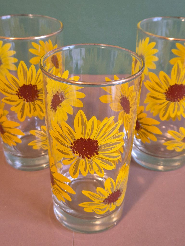U.S.A 빈티지 리비사의 썬플라워 글라스.개당가--4