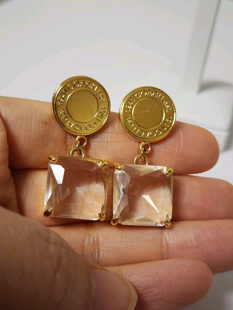 정품 코치 시그니처 로고 귀걸이+반지 세트 이미지