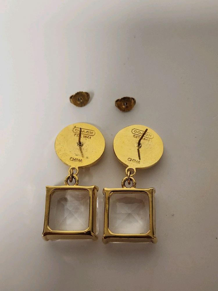 정품 코치 시그니처 로고 귀걸이+반지 세트 이미지