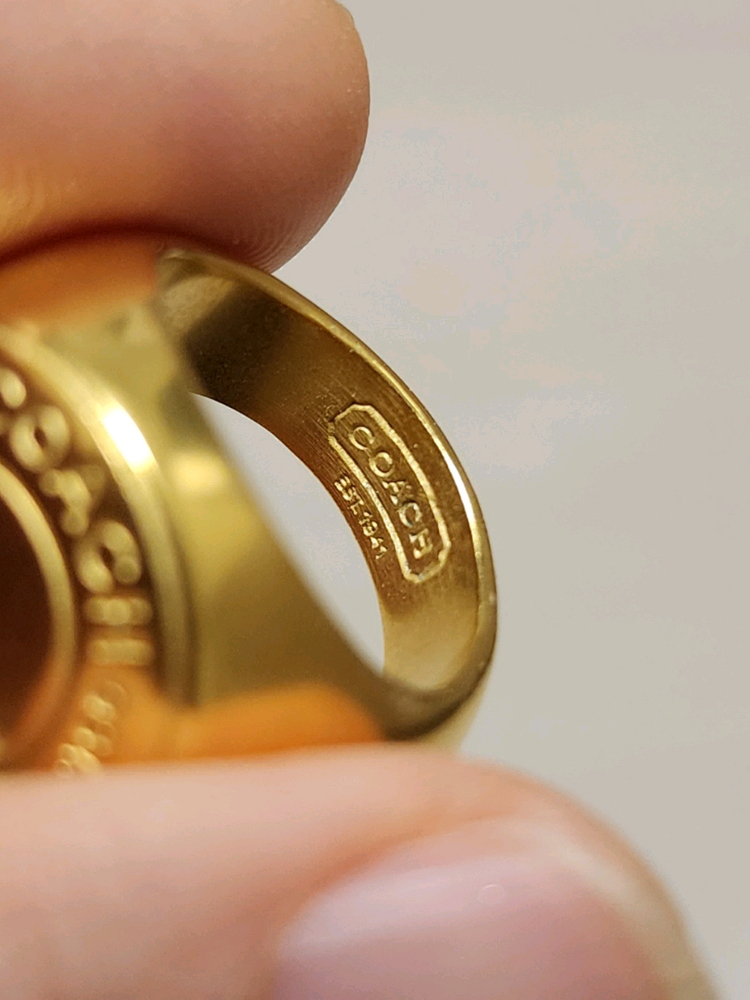 정품 코치 시그니처 로고 귀걸이+반지 세트 이미지