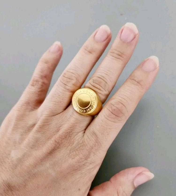 정품 코치 시그니처 로고 귀걸이+반지 세트 이미지