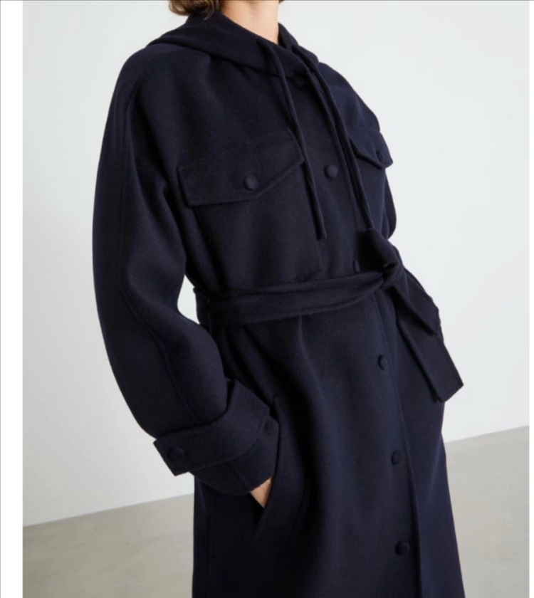 막스마라 LEVANTE 울오버 후드롱코트 42--2