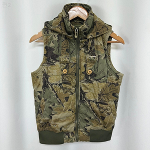 Warg Round 여자 카모 패딩 베스트 조끼 M