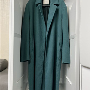 타임옴므 피콕그린 세미오버핏 롱코트 100사이즈