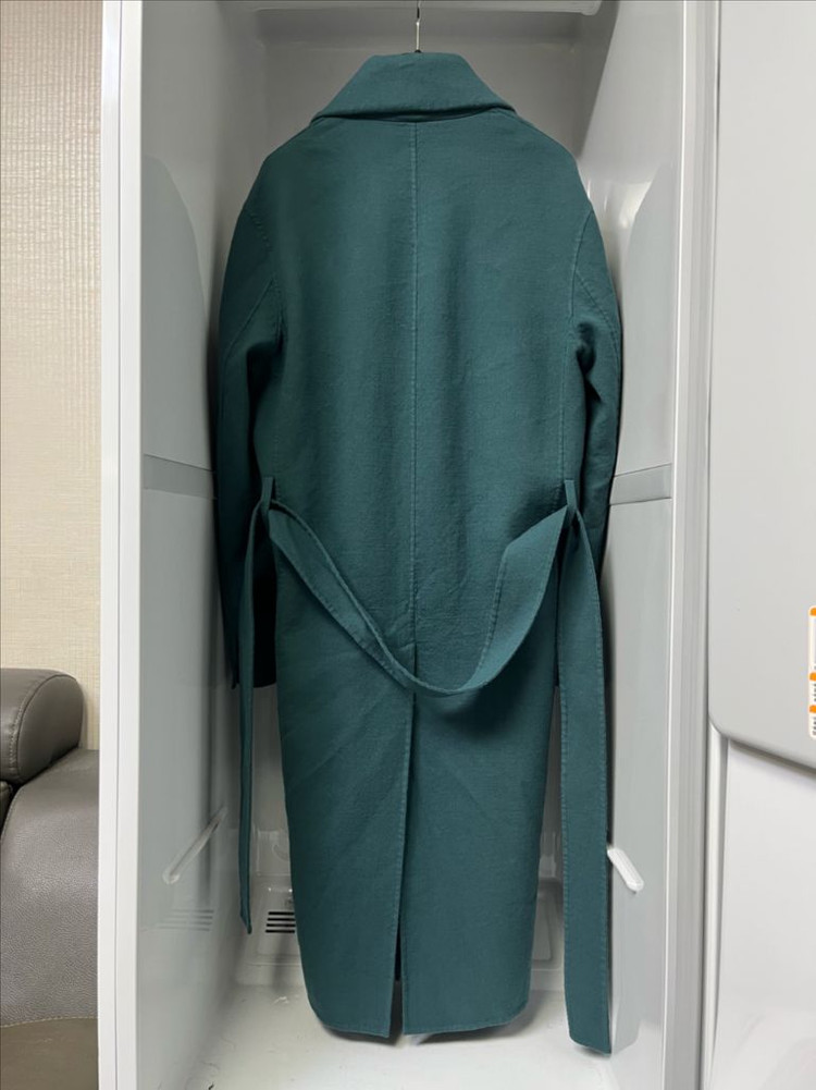 타임옴므 피콕그린 세미오버핏 롱코트 100사이즈--1