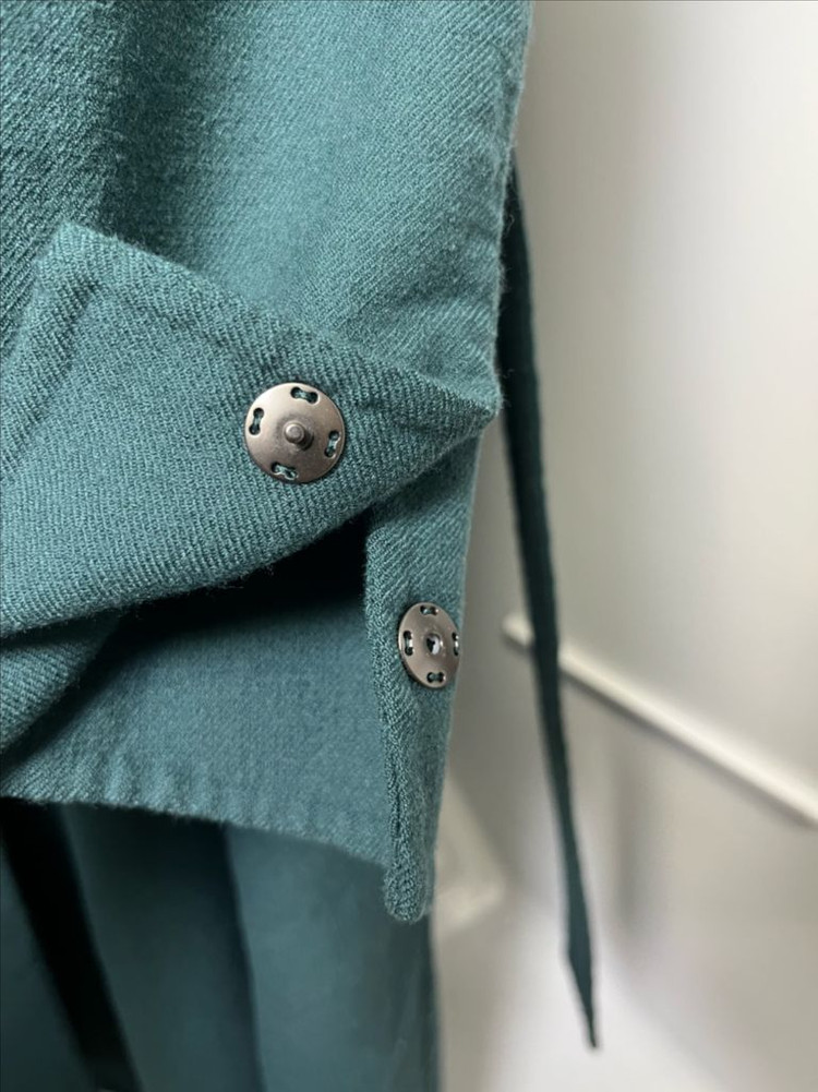 타임옴므 피콕그린 세미오버핏 롱코트 100사이즈--3