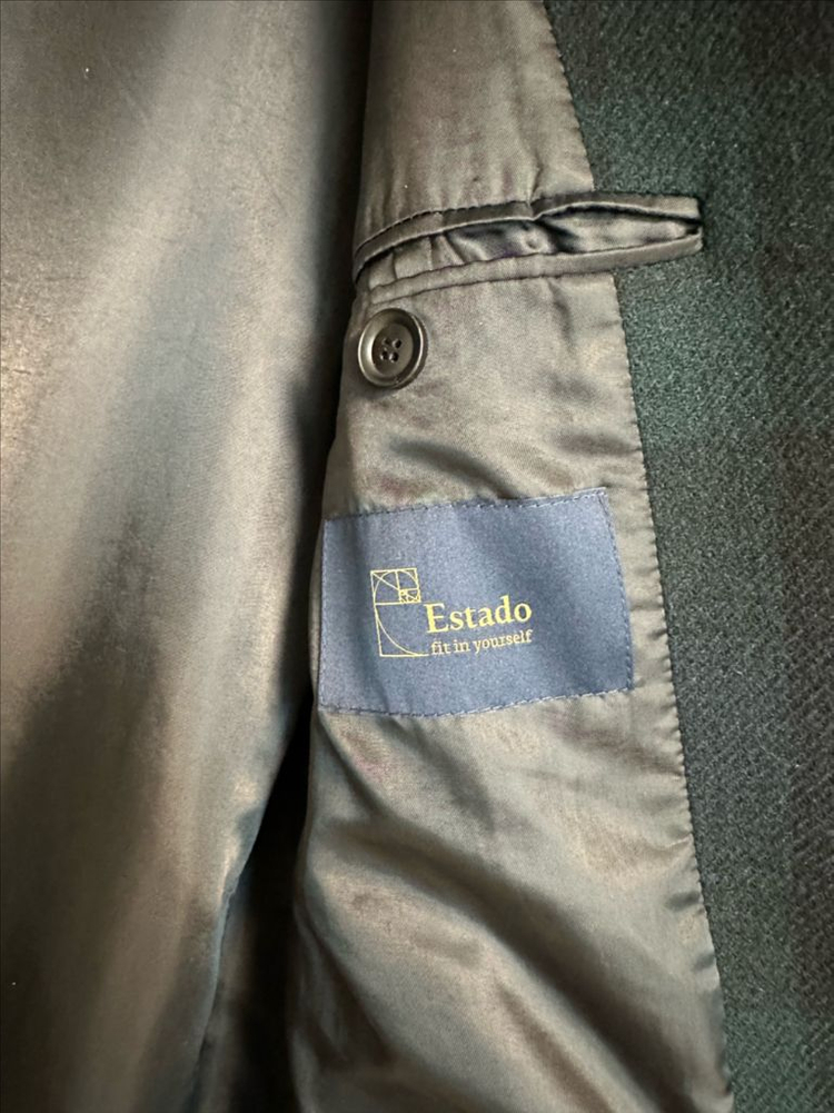 에스타도 블랙와치 발마칸 로브 코트 48사이즈--2