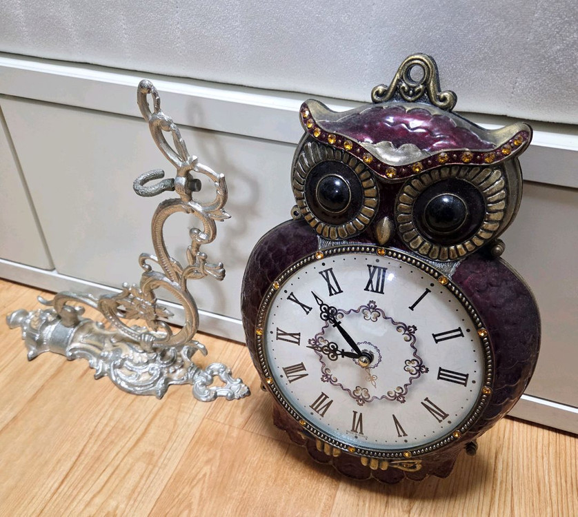 [당일발송] 양면 부엉이 벽시계 앤틱 인테리어 이미지