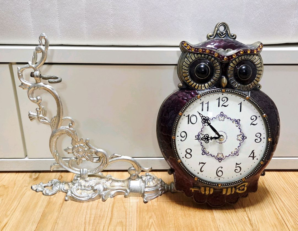 [당일발송] 양면 부엉이 벽시계 앤틱 인테리어 이미지