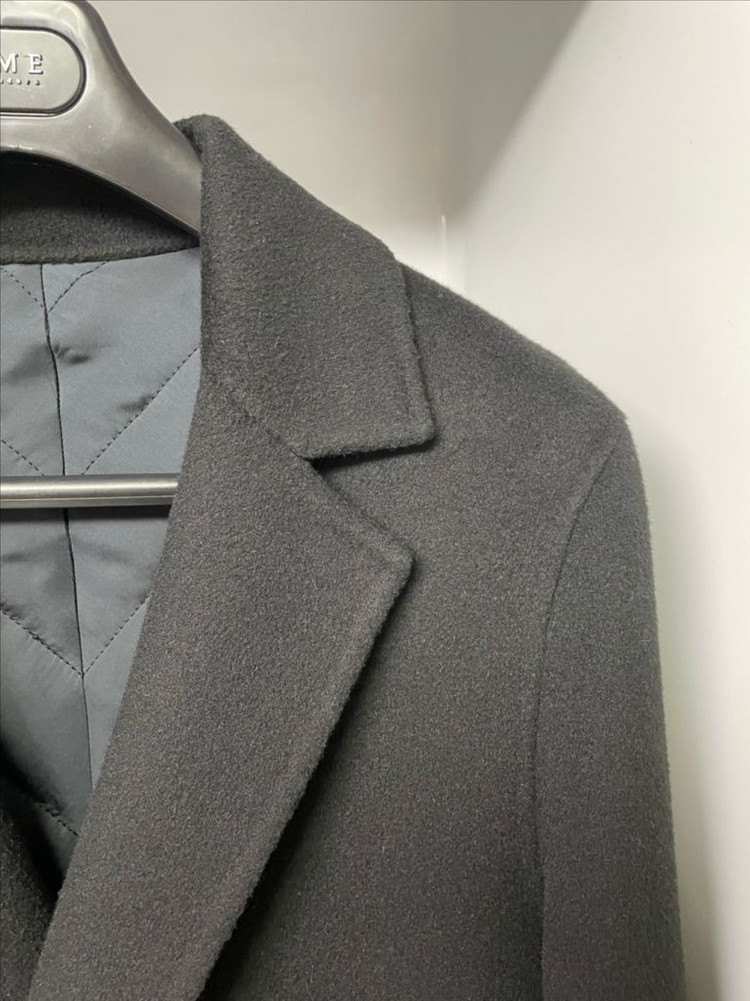 타임옴므 블랙 캐시미어 핸드메이드 더블 코트 95사이즈--2