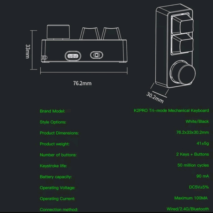Darmoshark K2 PRO Tri-Mode 키보드 이미지