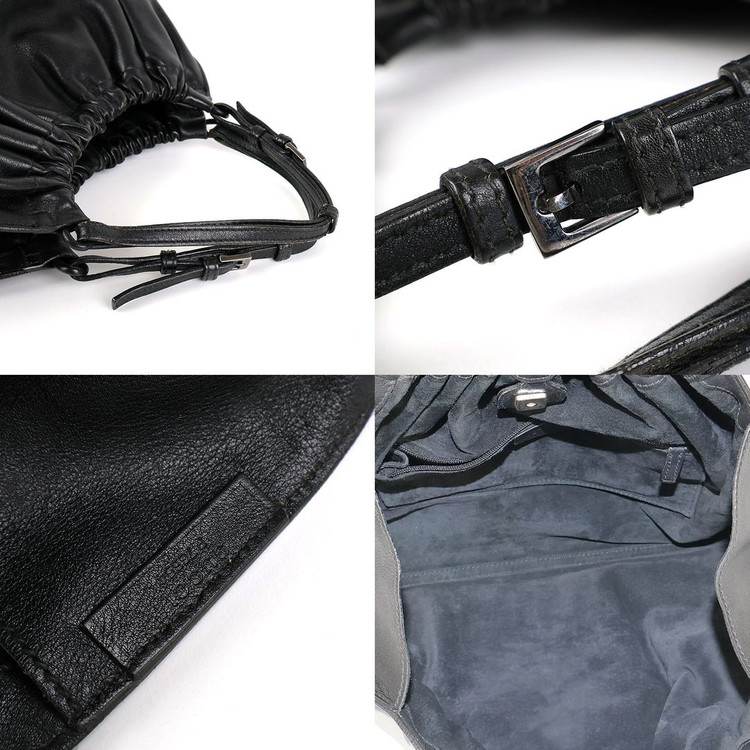 [중고명품다올] 구찌 블랙 레더 버킷 토트백 76554 이미지