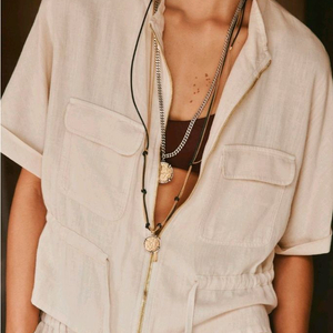 자라 린넨 사파리 셔츠 블라우스 느낌 상의 M