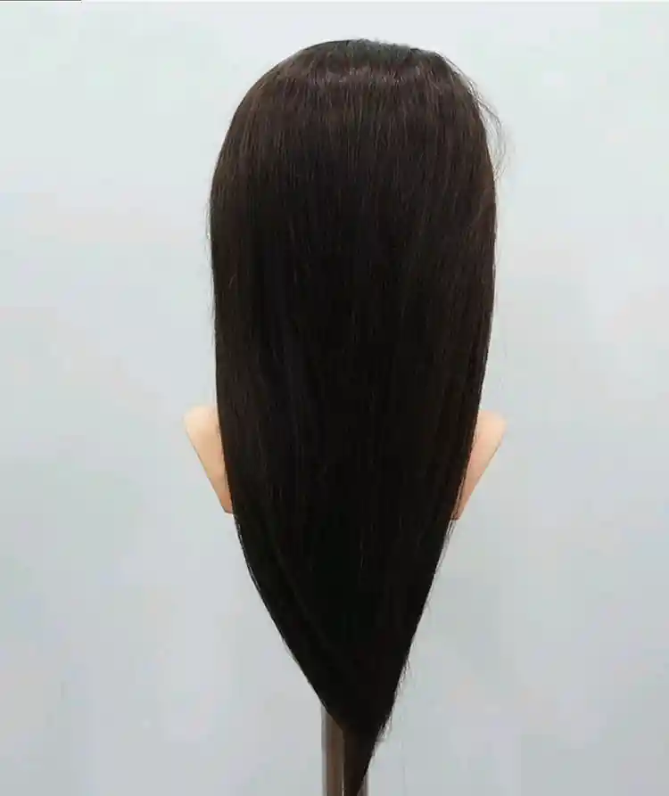 업스타일 자연갈색 22인치 어깨 마네킹 100%인모 천혜인 프로아 비너스 가발 이미지
