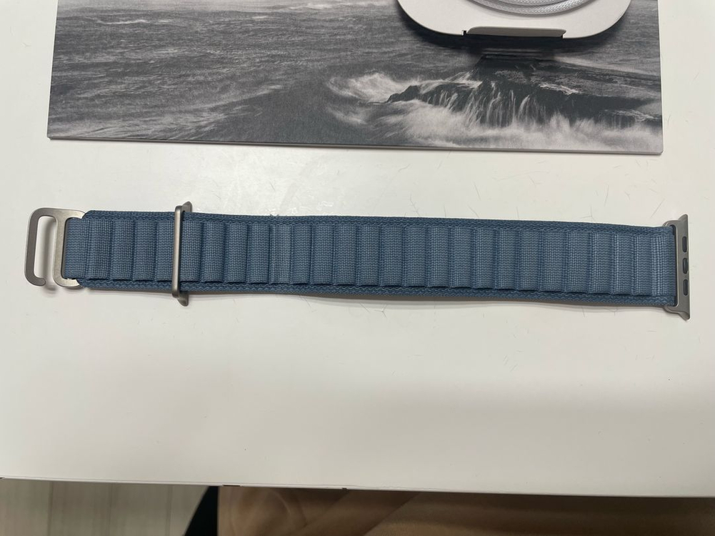 풀박스 ) 애플 워치 울트라 3 49mm 내츄럴 티타늄 라이트 블루 알파인 루프 S--6