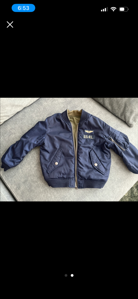 폴로 남아 양면 항공점퍼 4t--1