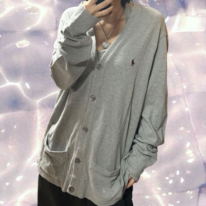 폴로 랄프로렌 오버핏 포켓 니트 가디건 그레이 XL