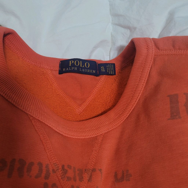폴로 랄프로렌 오렌지 맨투맨 xl--1