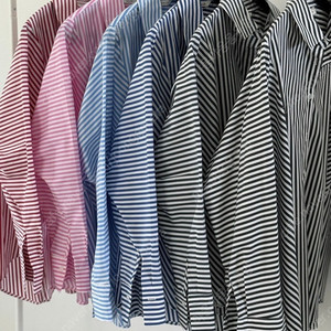 꺌랑 왜다려셔츠 2025 검정 화이트 ,스트라이프 F &L 사이즈 이미지