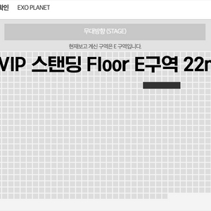 엑소 EXO 콘서트 티켓 양도 VIP 스탠딩 E구역 22n 이미지