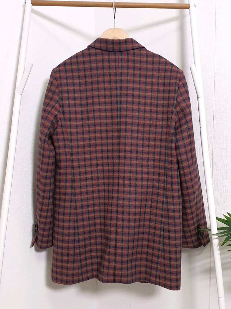 산드로 체크 울 더블코트자켓--5