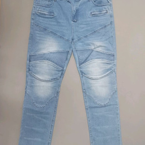 새제품 [38] 모토팬츠 블루 워싱 바이커진 청바지 발망 스타일 이미지