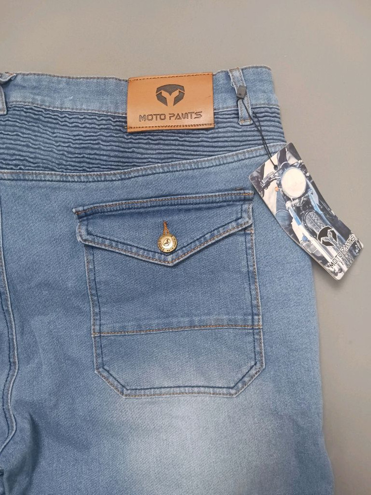 새제품 [38] 모토팬츠 블루 워싱 바이커진 청바지 발망 스타일 이미지