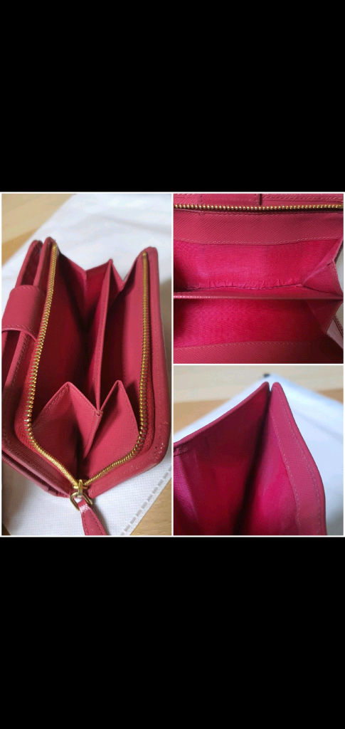 프라다 사피아노 반지갑 핑크 정품A급(보증서O)구찌프라다루이비통디올고야드샤넬셀린느보테가생로랑발렌시아가버버리가방--7