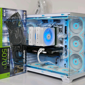 (새제품 화이트)9800X3D, 5070Ti, 32GB, 방송게이밍컴퓨터본체