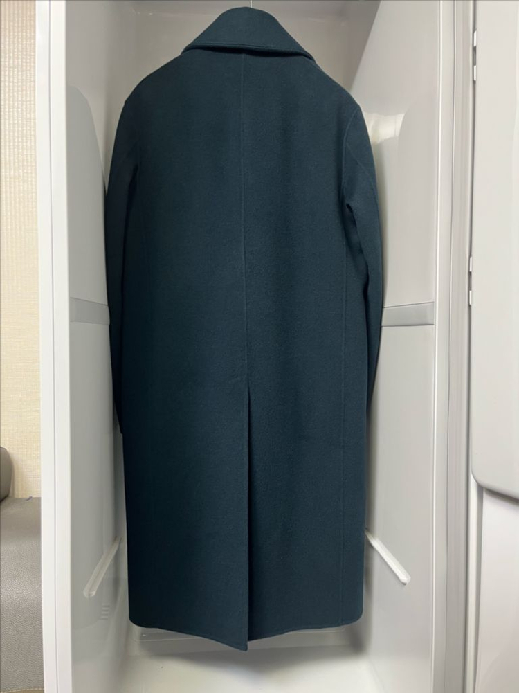 타임옴므 다크그린 캐시미어 세미오버핏 핸드메이드 코트 95사이즈--1
