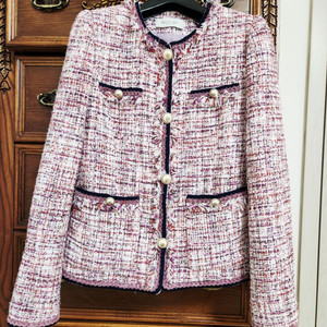 케네스레이디 트위드 자켓 55 / 골드진주버튼 클래식 / 모임룩 하객룩 추천