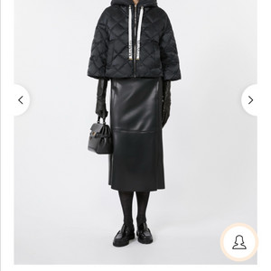 막스마라 씨소프트 크롭 발수패딩 - 블랙 42