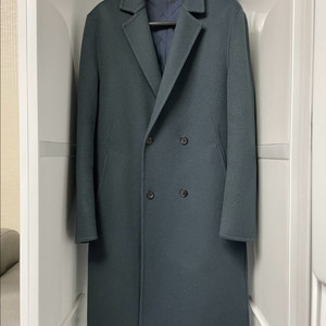 타임옴므 스모크블루 캐시미어 핸드메이드 더블 코트 100사이즈