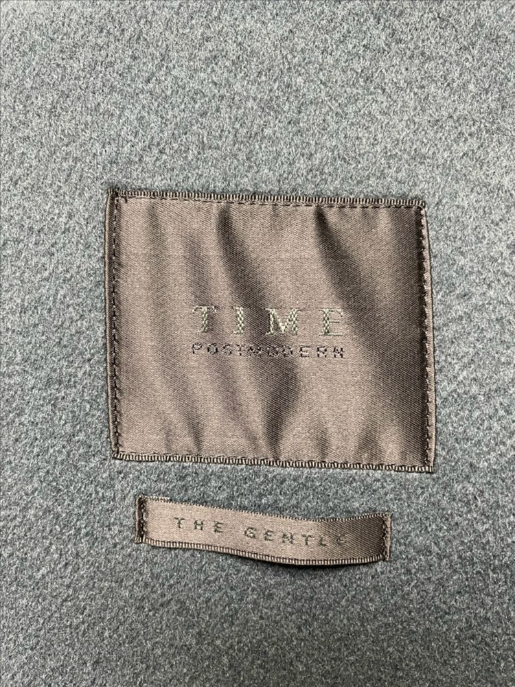 타임옴므 스모크블루 캐시미어 핸드메이드 더블 코트 100사이즈--4