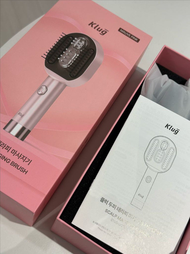 클럭 두피 테라피 마사지기 Mauve Pink 새제품--1