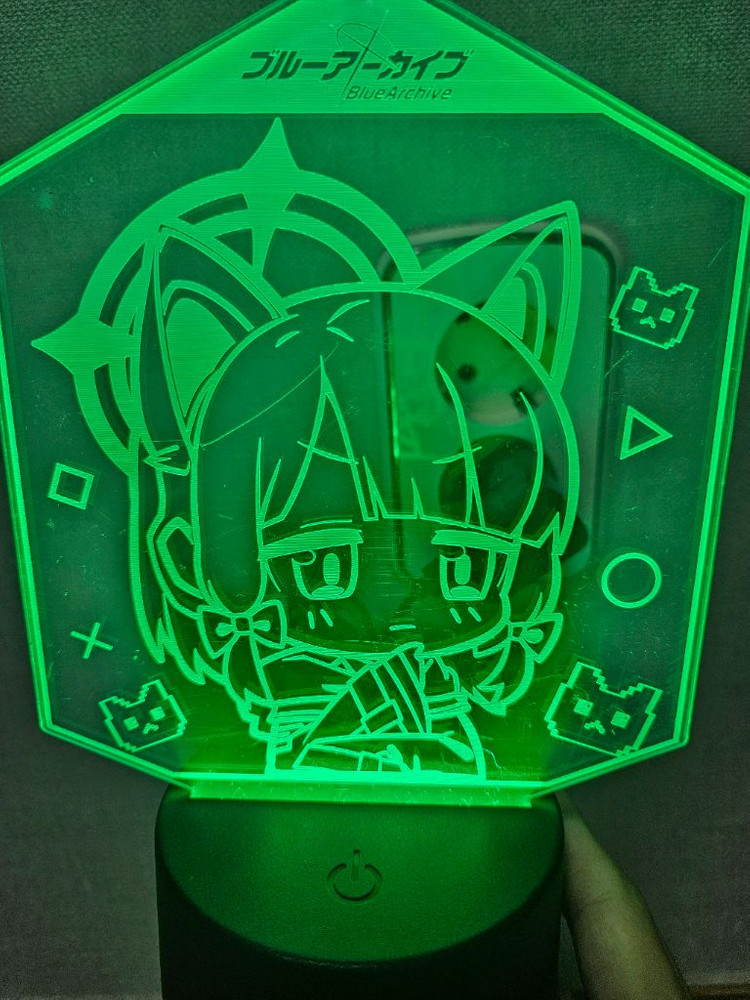 블루아카이브 게임개발부 LED 아크릴 무드등 세트--3