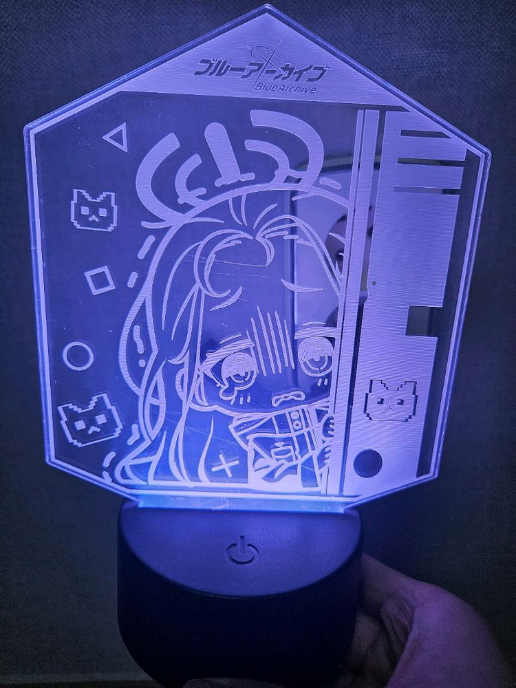 블루아카이브 게임개발부 LED 아크릴 무드등 세트--4