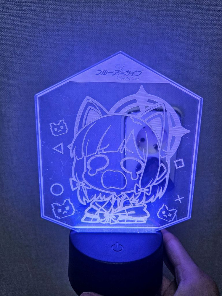 블루아카이브 게임개발부 LED 아크릴 무드등 세트--5