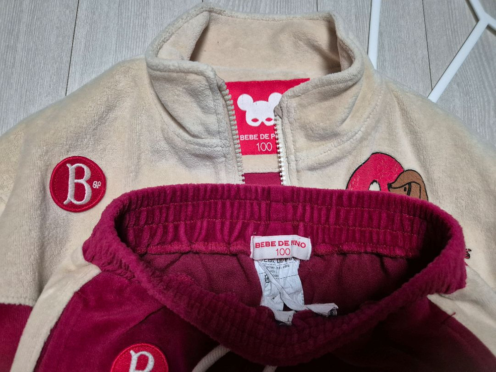 베베드피노 퍼피제인 벨벳 상하복 100--8