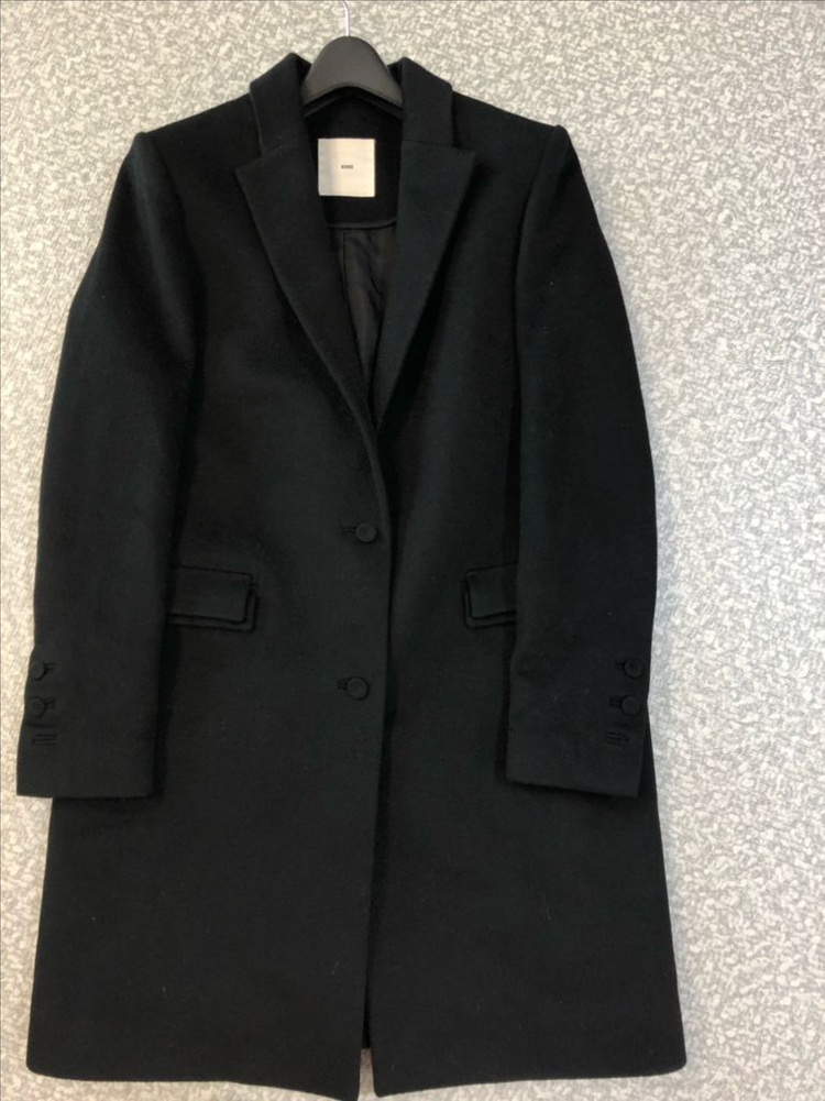 구호 KUHO 캐시미어100% 코트 블랙 검정 여자 클래식 올드머니룩--2